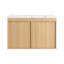 Meuble-lavabo flottant 30 po avec lavabo, armoire murale moderne en chêne clair, cuve en céramique à bord mince, portes à fermeture en douceur, rangement spacieux, installation facile