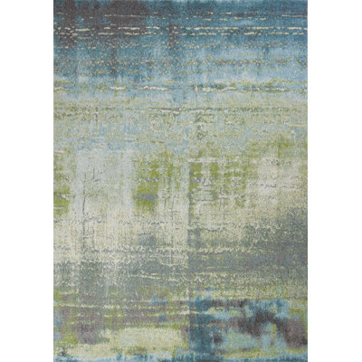 Tapis bleu et vert Urska