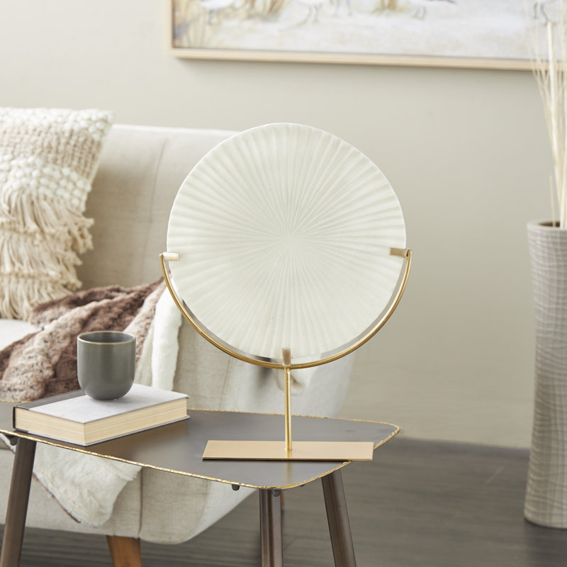 Sculpture décorative Vonny, H 19,35 po x l 14,8 po x P 3,95 po, Crème