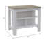 Îlot de cuisine, quatre pieds, trois tablettes - blanc / chêne clair-1034395530-1034395532