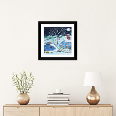 Impression d’art graphique, "Ice skating’par Old Farm par Cheryl Bartley