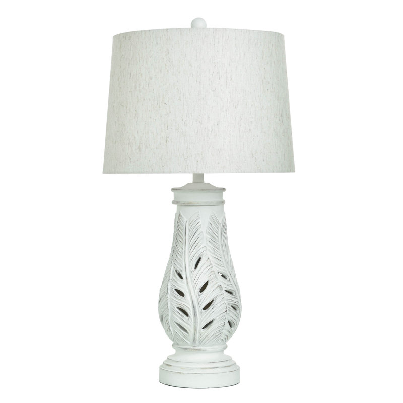 Ivory Carved Ceramic Table Lamp