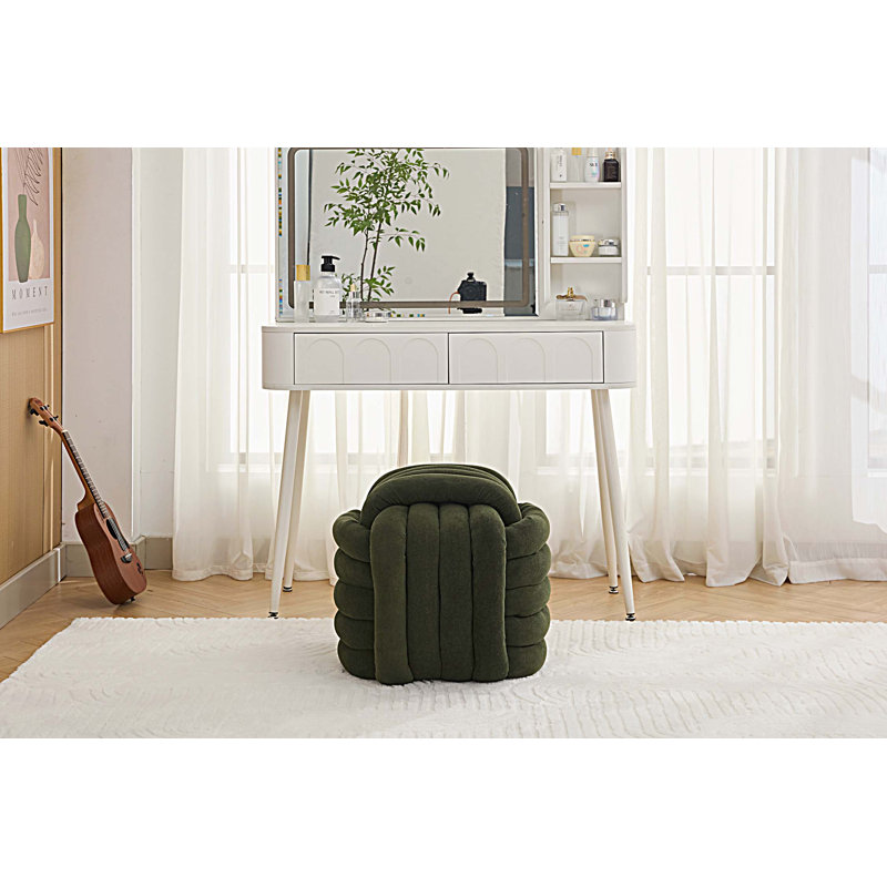 Repose-pieds en tissu Chenille, Vert