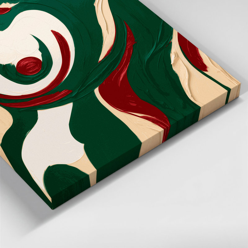 Abstrait art figuratif sur toile vert 78, H 8 po x l 8 po