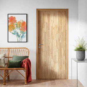 Paneled Wood and Metal Solid Wood Standard Door