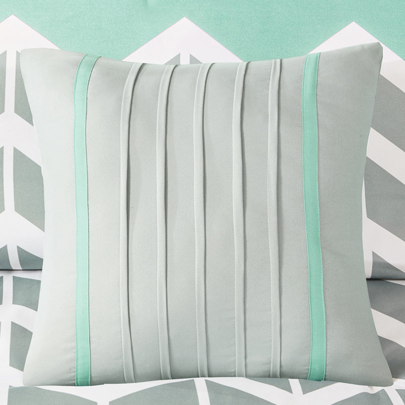 Édredon double / grand avec lit gris et moderne pour lit, Turquoise, Édredon double/grand + 4 pièces additionnelles