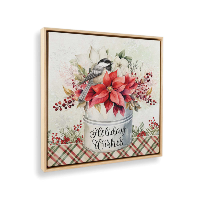 Impression sur toile «Holiday Wishes» par Nicole DeCamp, L 36 x H 36, Érable, Toile avec cadre