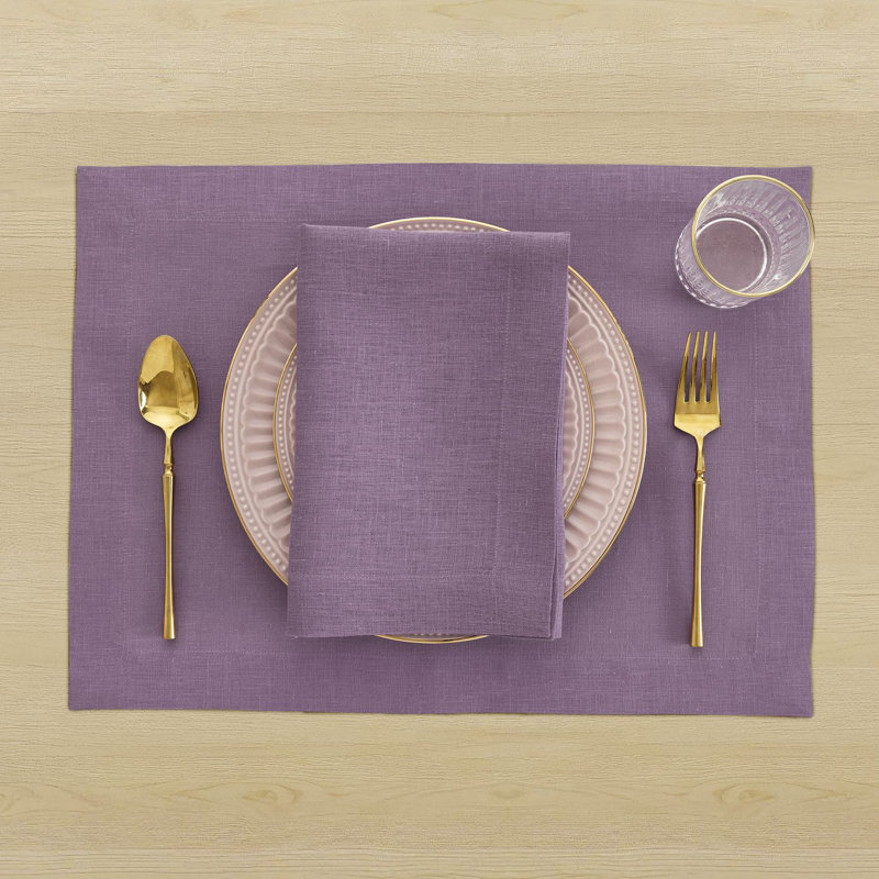 100% Pure Linen Dinner Napkins - Fete, Mulberry