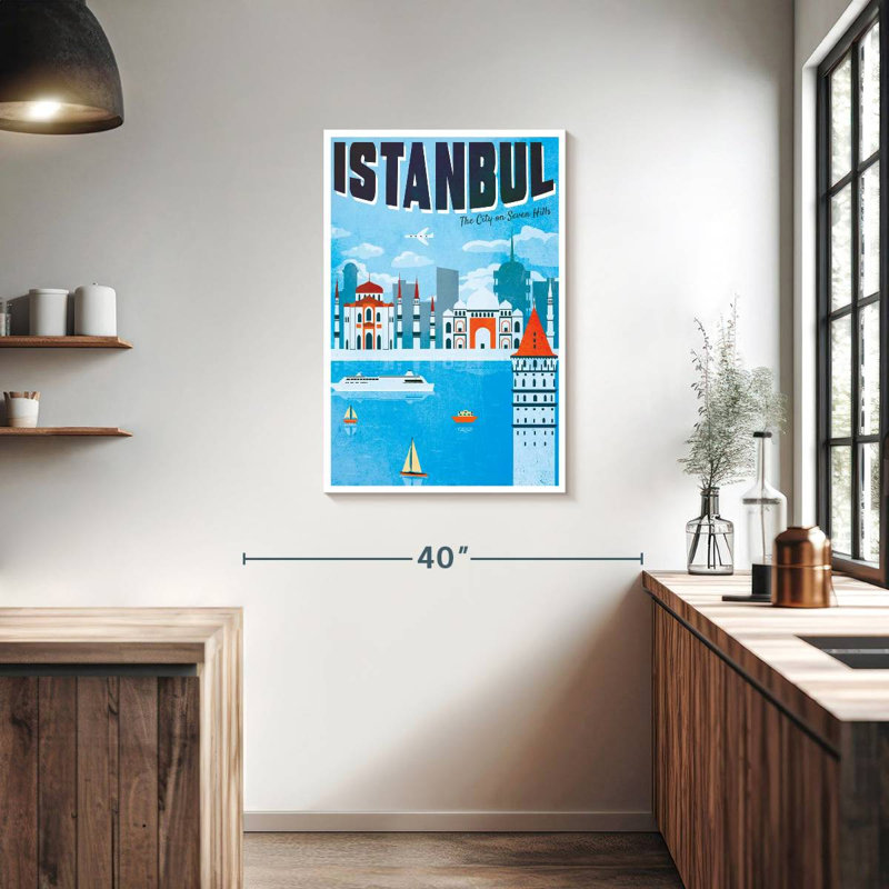 Affiche touristique d'Istambul, rétro, H 36 po x l 24 po