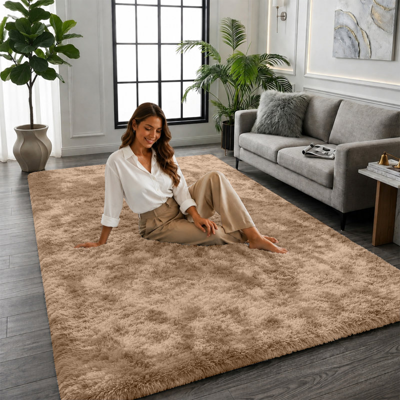 Solid Colour Machine Tufted Shag Area Rug, Runner 60 x 220 cm