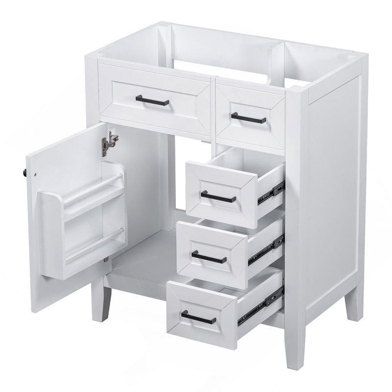 Meuble-lavabo de salle de bain sans lavabo, base d'armoire seulement, armoire de salle de bain avec tiroirs, structure solide
