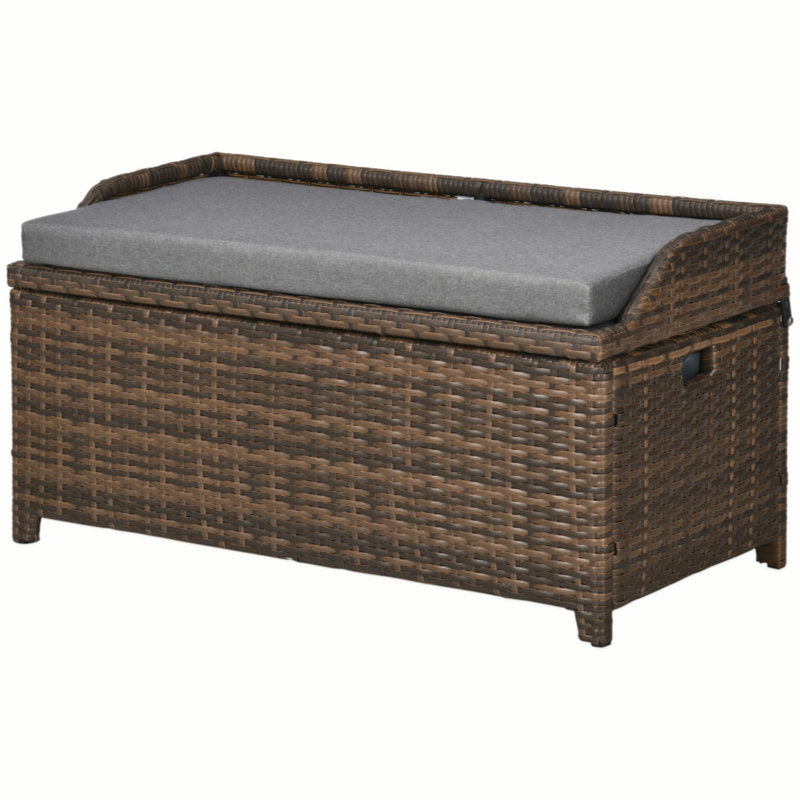 Jeriann Aluminum Outdoor Bench, Gray/Brown