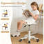 HDHNBA Armless Height Adjustable Office Chair Ergonomic Curved Back With Silent Rolling Casters-488812510