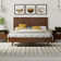 Aydelis Mid-Century Modern Solid Wood Low Profile Platform Bed with Headboard
