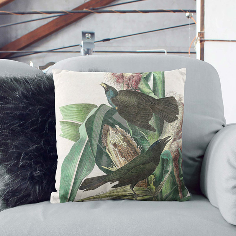 Floral Square Throw Cushion, 55cm H x 55cm W x 20cm D