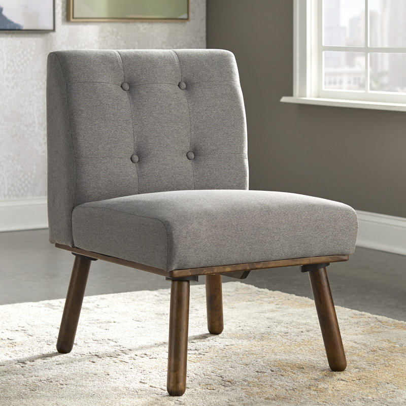Upholstered Slipper Chair, Gray