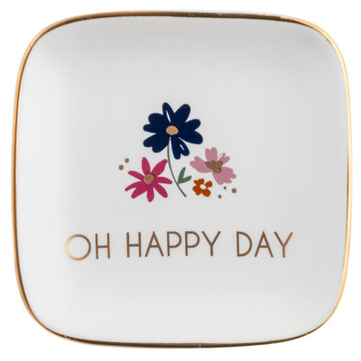 FLORA SQUARE TRINKET TRAY  SMALL OH HAPPY DAY