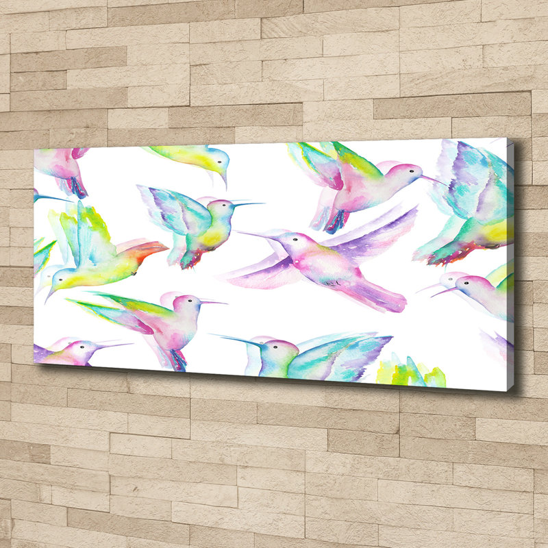 Hummingbirds - No Frame Print on Glass, Canvas, 50cm H x 125cm W x 2cm D