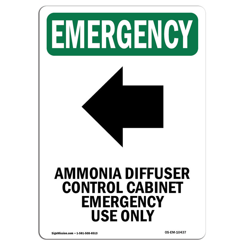 Ammoniaque avec symbole en aluminium 12 x 18, H 18 po x l 12 po x P 0,1 po