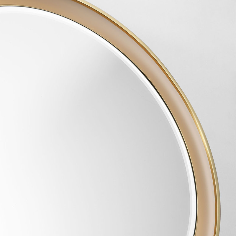 Tricia Illuminated Round Mirror, 24" x 24", Hand-Rubbed Antique Brass
