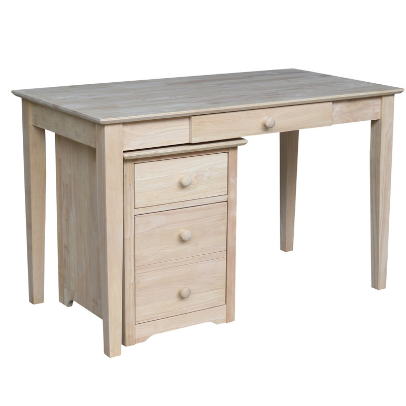 Bureau en bois massif Fransico, Brut / prêt à finir