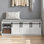 Banc de rangement en bois blanc