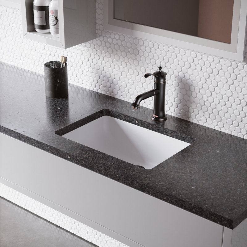 Single-Hole Single-handle Bathroom Faucet with Drain Assembly, Oil Rubbed Bronze