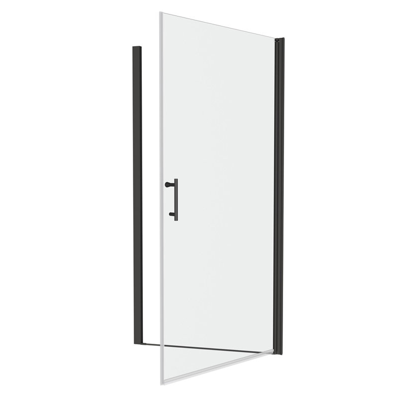 Universal Pivot Shower Door, Matte Black