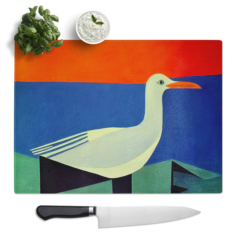 Seagull Abstract Vol.3  Glass Chopping Board