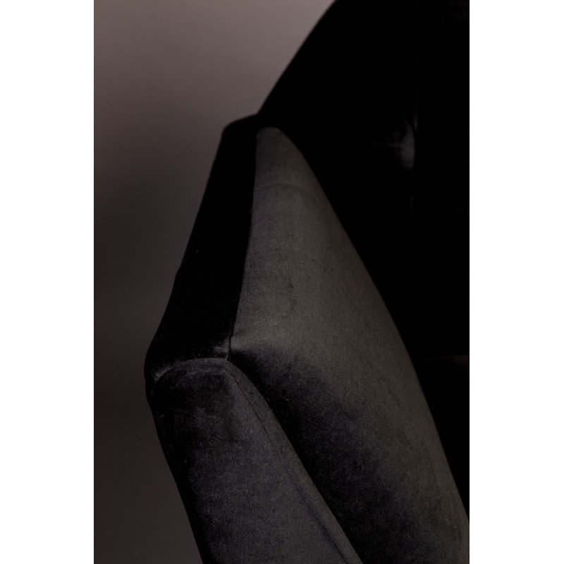 Kate Velvet Sofa, Black