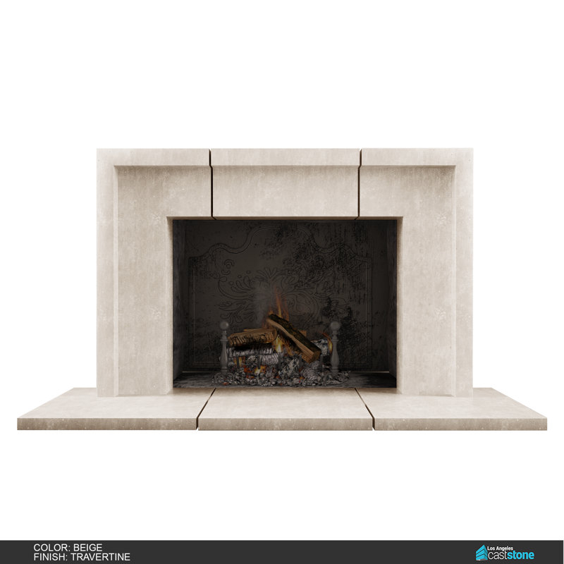 Cadre de foyer Sevun, Beige travertin