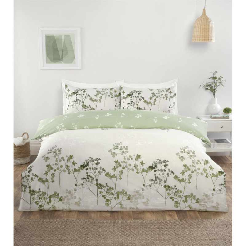 Shadow Multi Complete Set Microfiber Floral Duvet Cover Set with Pillowcases Included, King Duvet Cover + 3 Additional Pieces