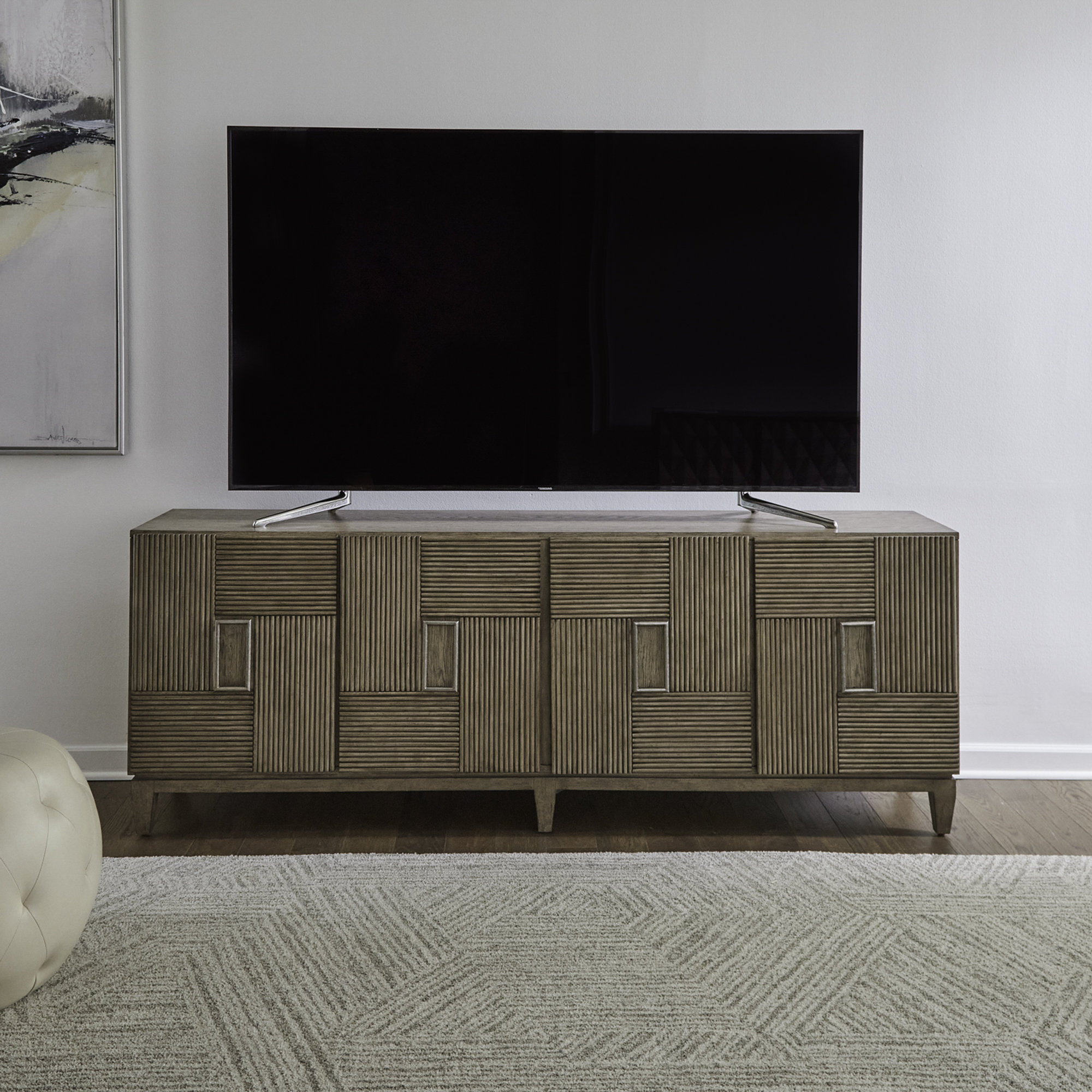 Millwood Pines Shaly 82 Inch TV Console w/ Adjustable Shelves | Wayfair