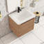 Meuble-lavabo flottant 24 po avec porte à fermeture douce et lavabo en céramique - Conception moderne peu encombrante, assemblage facile KD, contreplaqué durable-1024181285