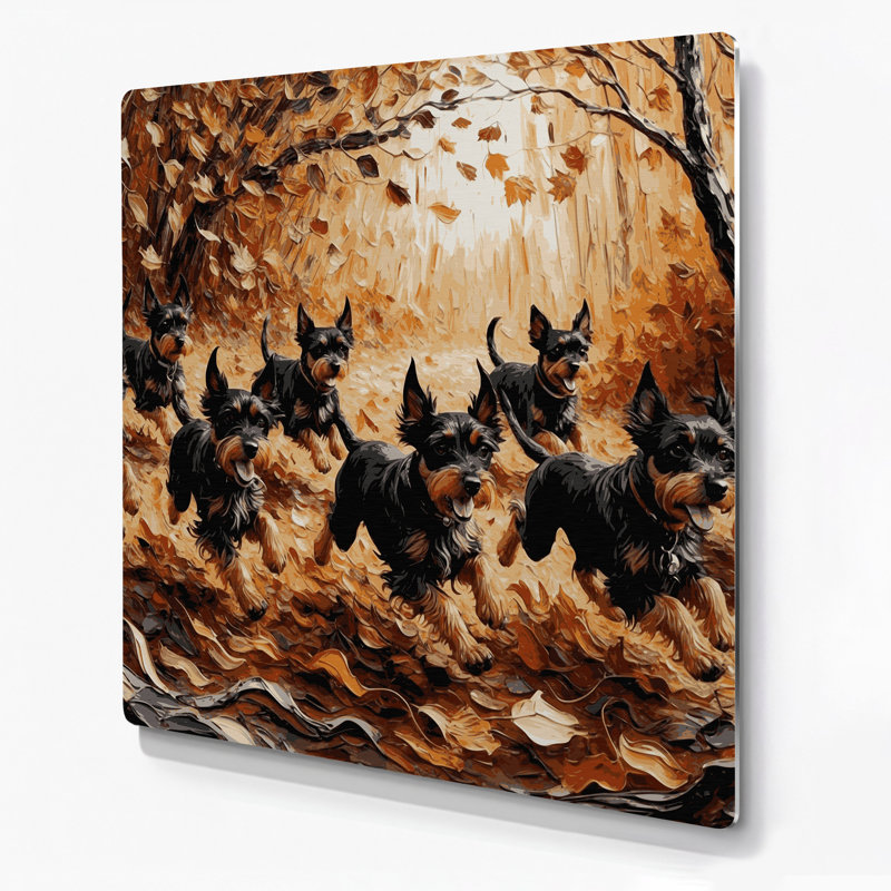 Chiens Affenpinscher, art mural en métal noir, H 16 po x l 16 po