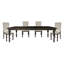 Table de salle à manger transitionnelle brun grisâtre extensible avec rallonge - placage de bouleau et bois d'ingénierie