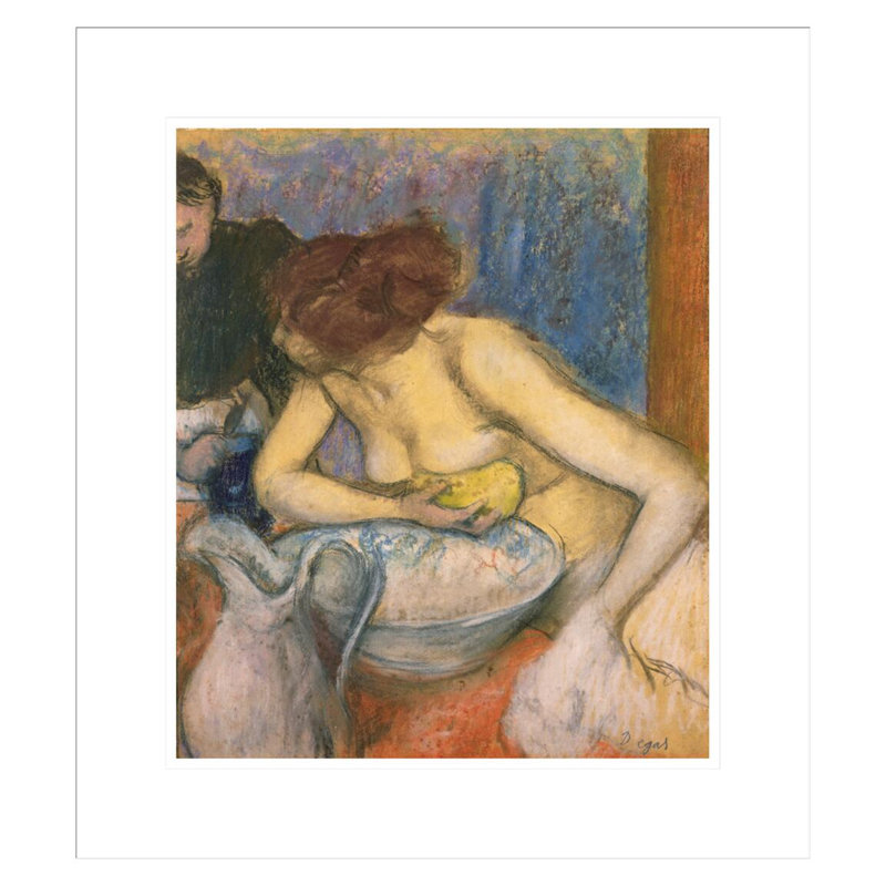 La toilette par Edgar Degas - estampe numérique encadrée, H 19,93 po x l 17,75 po