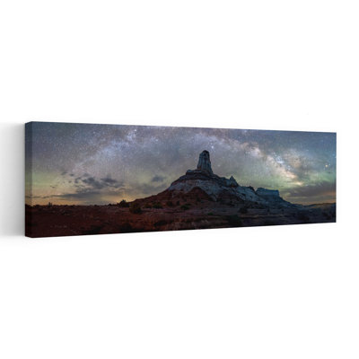 Milky Way Desert Spire by Michael Zheng - Wrapped Canvas Panoramic Print