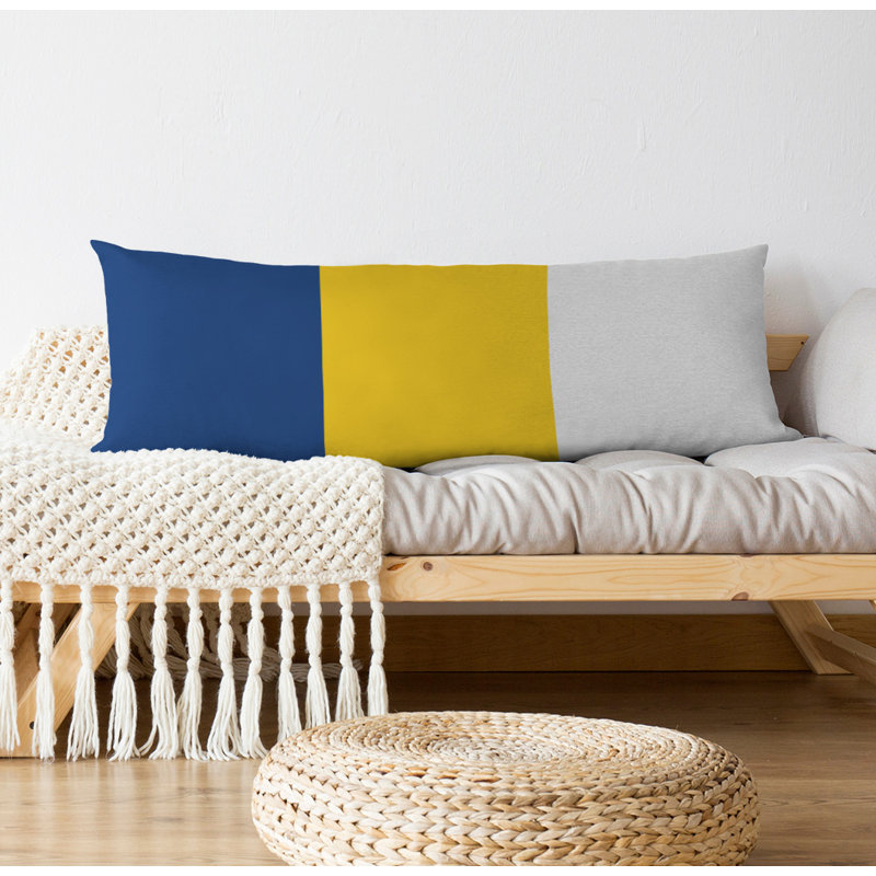 Oreiller de corps en polyester / polyester Arizona Football Stripes, Jaune / Bleu, Football d'Achille