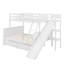 Lit simple superposé au dessus d'un lit double avec 2 tiroirs, glissière, tablettes, échelle-1893177742