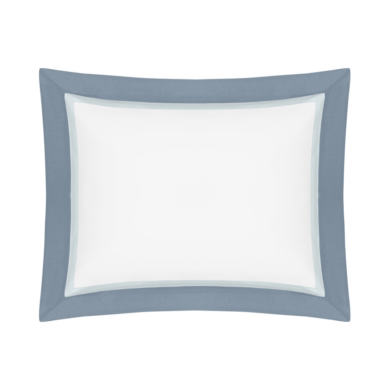 Borders Sham, White/Sion/Slate Blue, Euro