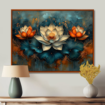 «Golden Harmony Of Mums Flower I», art mural Lotus