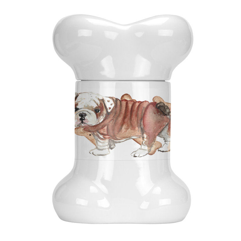 Pot à animaux en forme d’os bouledogue chiot