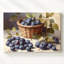 Art mural sur toile, panier de bleuets, nature morte, toile de fruits réaliste avec charme rustique-1034038773