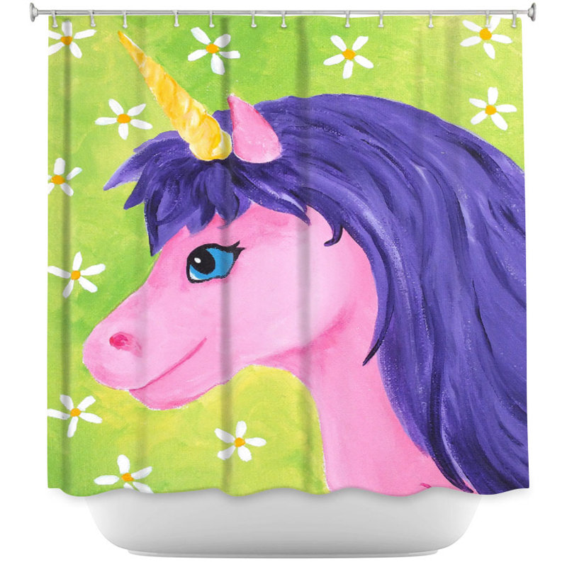 Rideau de douche simple licorne