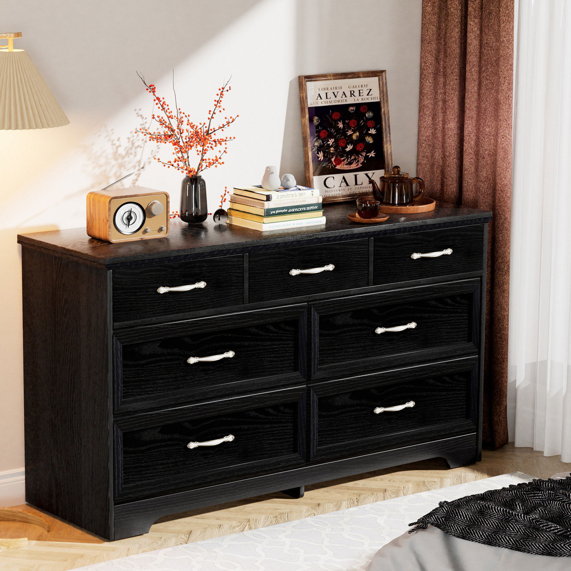Red Barrel Studio Modern 3 Drawer Bedroom Chest of Drawers with 7