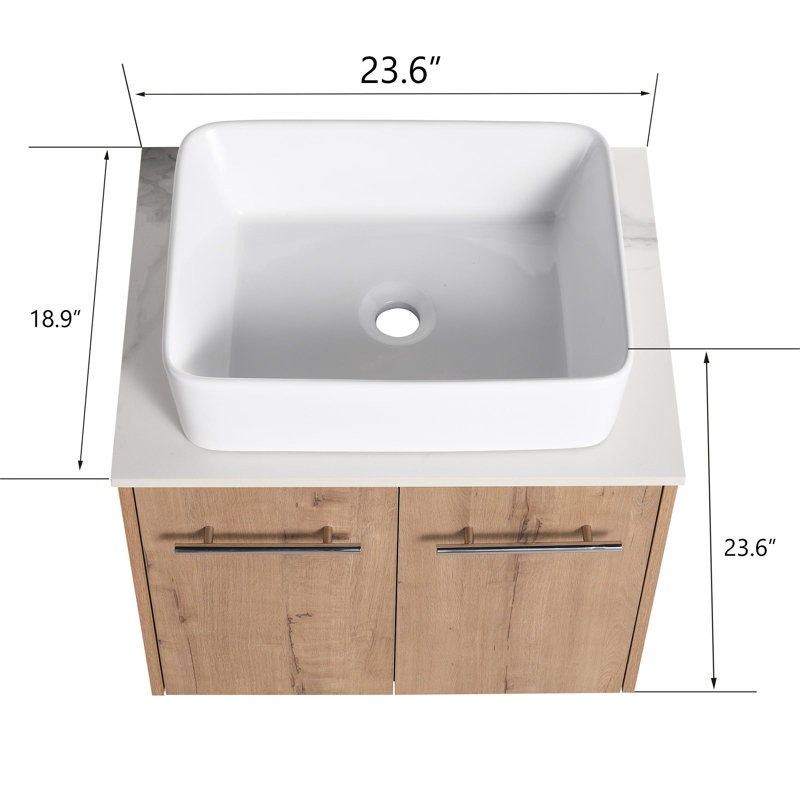 Greenhorn 23.64'' Single Bathroom Vanity with Ceramic Top