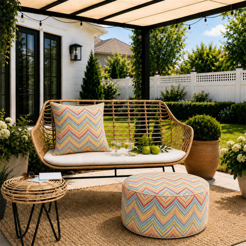 Repose-pieds d'extérieur gonflable de 21 x 21 x 9 pouces, résistant à la décoloration et repose-pieds de patio portatif avec poignée de transport pour le jardin, le camping et l'intérieur