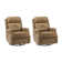 Rudisill Transitional Genuine Leather Swivel Rocker Manual Recliner(Set of 2)