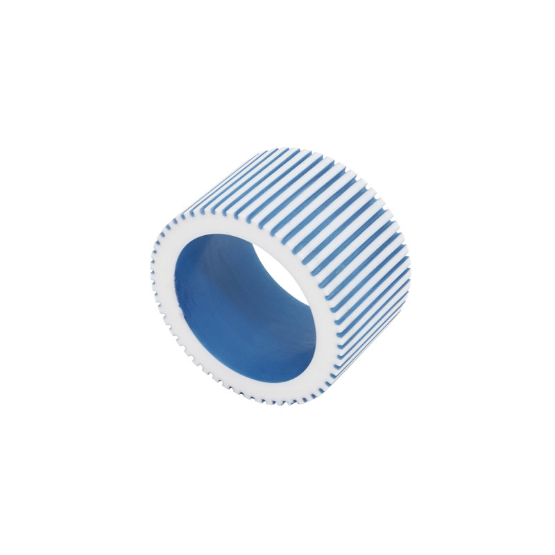 Rond de serviette nervuré (ensemble de 4), Bleu